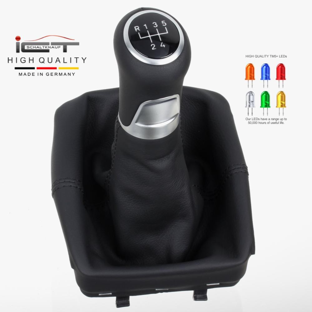 VW Polo 4 9N 9N2 9N3 Schaltknauf Schaltsack Alcantara leder schaltmanschette