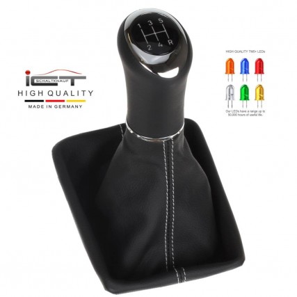 Ford Fiesta MK7 MK8 Facelift pomo de la palanca de cambios de cuero funda marco de montaje