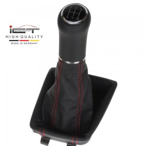 ict manopla de câmbio com costura vermelha Skoda Fabia Roomster 3 Typ NJ3