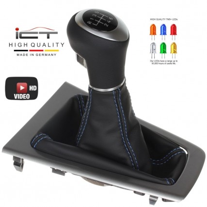 Ford Focus MK3 3 Generation pomo de la palanca de cambios de cuero funda marco de montaje