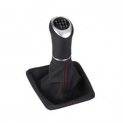 ict pomo de la palanca de cambios con costuras rojas Seat Leon 3 Typ 5F