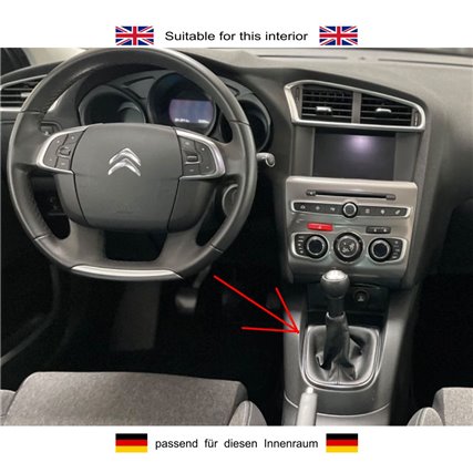 ict Schaltknauf mit graue Naht Citroen C4 Picasso II DA DE DD B7 NC