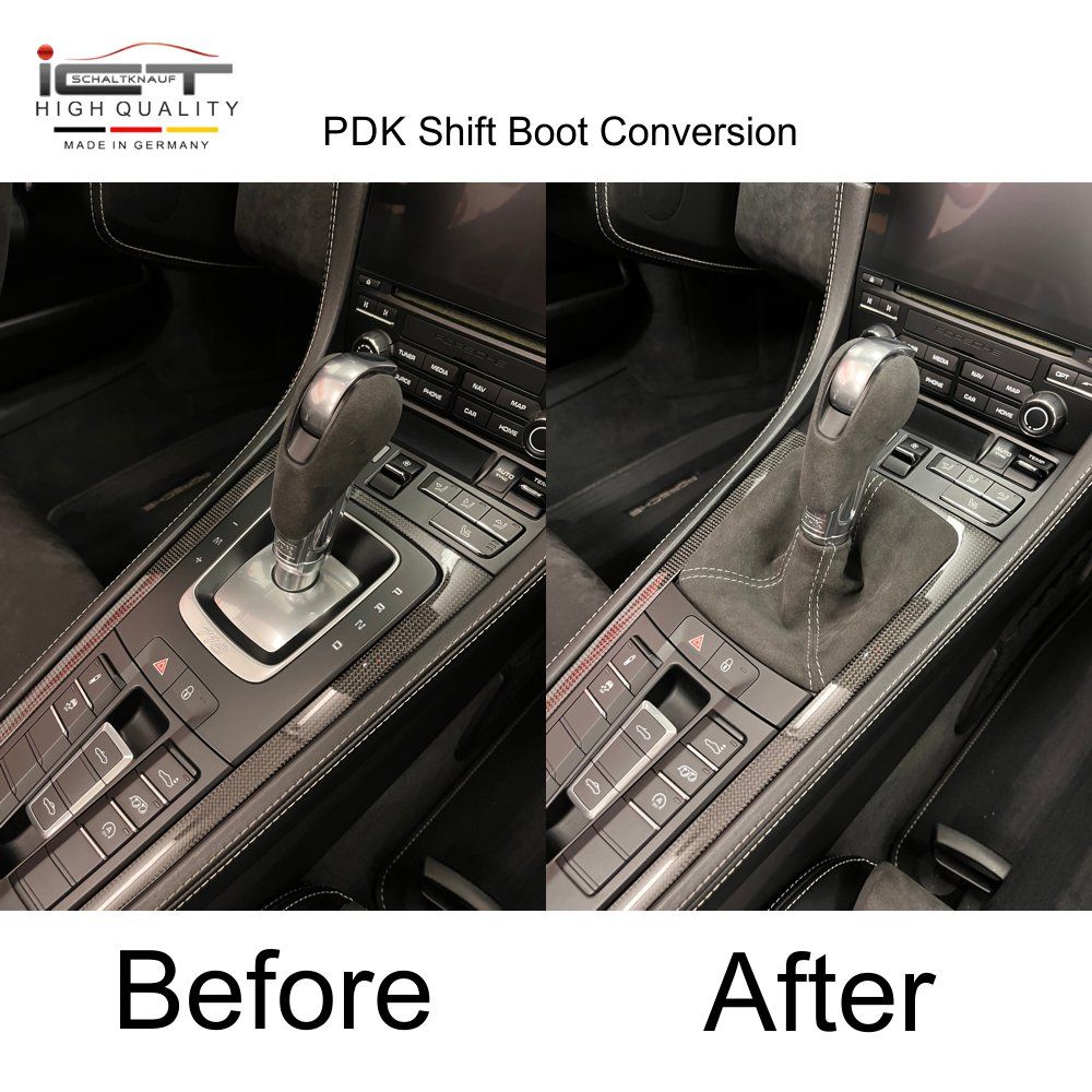 Porsche PDK Boxster Cayman Spyder Schaltknauf Schaltsack Alcantara leder schaltmanschette