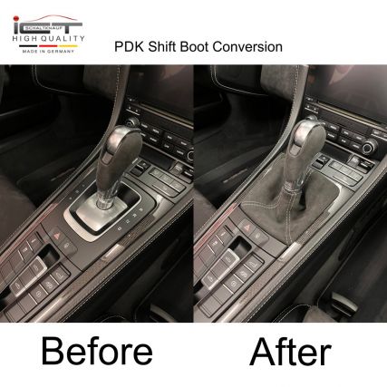 Porsche PDK Boxster Cayman Spyder shift gear knob boot gaiter cover Alcantara leather
