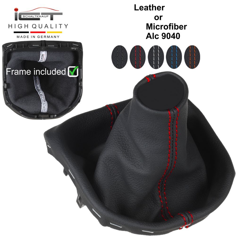 VW T6 Bus leather gear gaiter with frame Alcantara