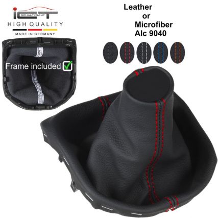 VW T6 Bus leather gear gaiter with frame Alcantara