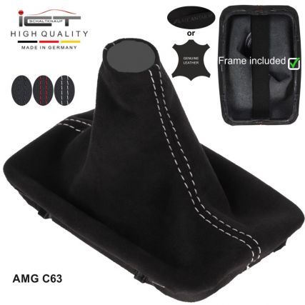 Mercedes W204 AMG C63 (2012-2015) pomo de la palanca de cambios de cuero funda marco de montaje