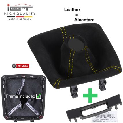 Porsche PDK Boxster Cayman Spyder Schaltknauf Schaltsack Alcantara leder schaltmanschette
