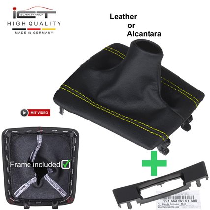 Porsche PDK GT3 Style Boxster Cayman Spyder 718 911 991 981 982 Alcantara deri vites topuzu ve körük