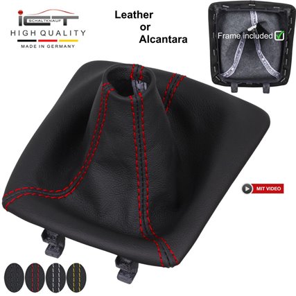 Porsche Boxster 718 981 Cayman 982 Spyder S GTS T550 (2013-) shift gear knob boot gaiter leather mounting frame