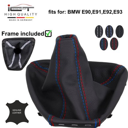 BMW E90 E91 E92 E93 (2007-2013) manopla de câmbio Alcantara couro coifa