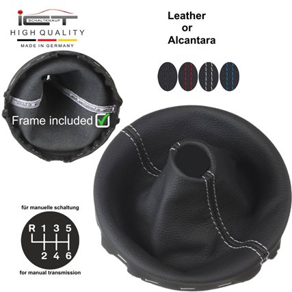 VW Bus T5 (2003–2015) Transporter Caravelle Multivan California shift gear knob boot gaiter leather mounting frame