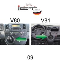 VW Bus T5 (2003–2015) Transporter Caravelle Multivan California vista inferior da coifa de câmbio com cabo