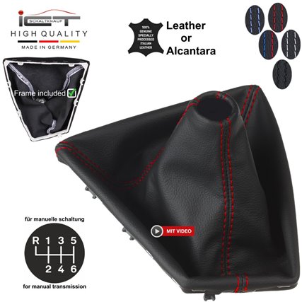 BMW Serie 1 Serie 2 F20 F21 F22 F23 (2010-2019) pomello del cambio pelle e cuffia con telaio di montaggio