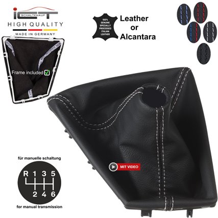 BMW Serie 3 Serie 4 F30 F31 F32 F33 F34 F36 (2011-2019) pomo de la palanca de cambios de cuero funda marco de montaje