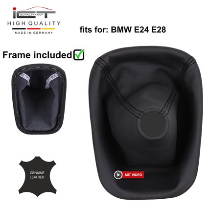 BMW Série 5 BMW E28 (81-87) E24 (82-89) pommeau de vitesse cuir et soufflet avec cadre de montage