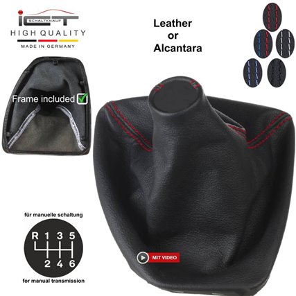 BMW Serie 5 E60 E61 Touring Facelift (2003-2010) pomo de la palanca de cambios de cuero funda marco de montaje