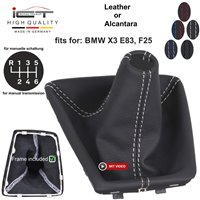 BMW X Series X3 E83 F25 (2004-2017) shift gear knob boot gaiter cover Alcantara leather