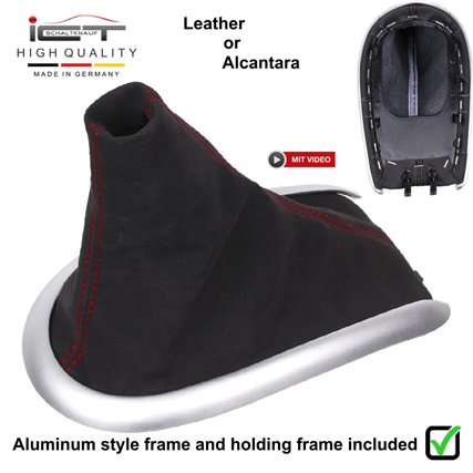 Porsche Boxster 986 911 996 (1996–2005) pommeau de vitesse cuir et soufflet avec cadre de montage