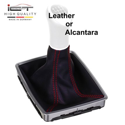 VW Bus T5 (2003–2015) Transporter Caravelle Multivan California Schaltknauf Schaltsack leder schaltmanschette mit rahmen