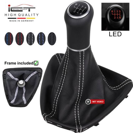 BMW 3 Serisi E90 E91 E92 E93 (2005-2013) Short / Kısa deri vites topuzu ve körük montaj çerçevesi