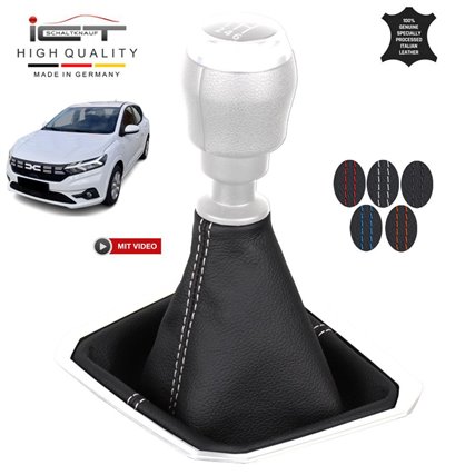 Dacia Sandero 3 DJF Logan Renault Taliant (2021-) de vitesse cuir et soufflet avec cadre de montage