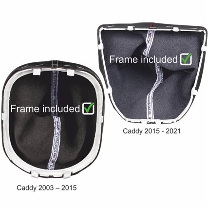 cuffia del cambio vista dal basso del telaio VW Caddy Typ 2K 2C